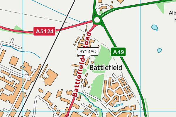 SY1 4AQ map - OS VectorMap District (Ordnance Survey)