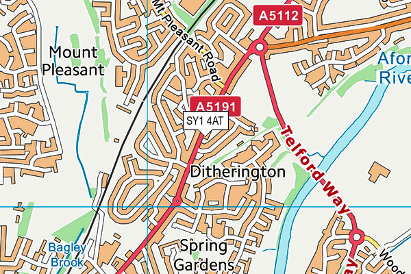 SY1 4AT map - OS VectorMap District (Ordnance Survey)