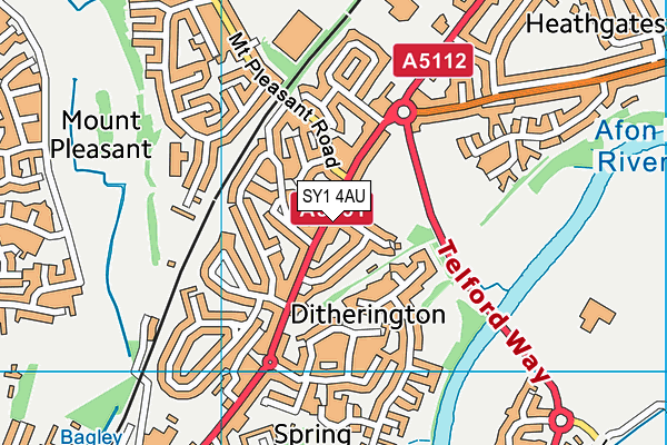 SY1 4AU map - OS VectorMap District (Ordnance Survey)