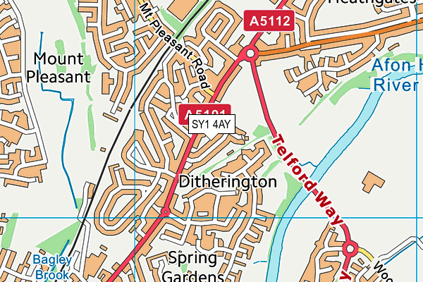 SY1 4AY map - OS VectorMap District (Ordnance Survey)