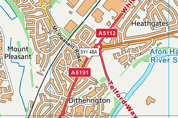 SY1 4BA map - OS VectorMap District (Ordnance Survey)