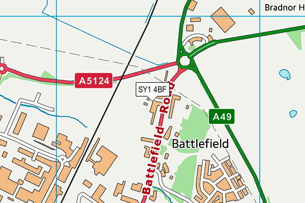 SY1 4BF map - OS VectorMap District (Ordnance Survey)