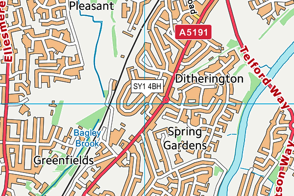 SY1 4BH map - OS VectorMap District (Ordnance Survey)