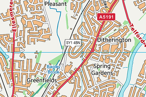 SY1 4BN map - OS VectorMap District (Ordnance Survey)