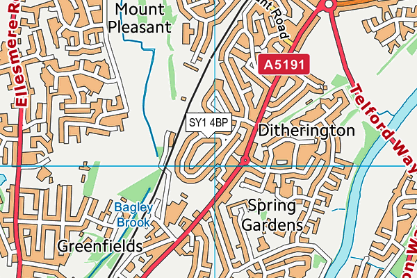 SY1 4BP map - OS VectorMap District (Ordnance Survey)