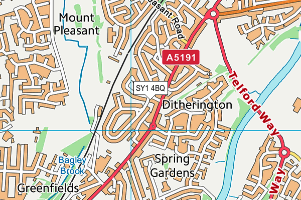 SY1 4BQ map - OS VectorMap District (Ordnance Survey)