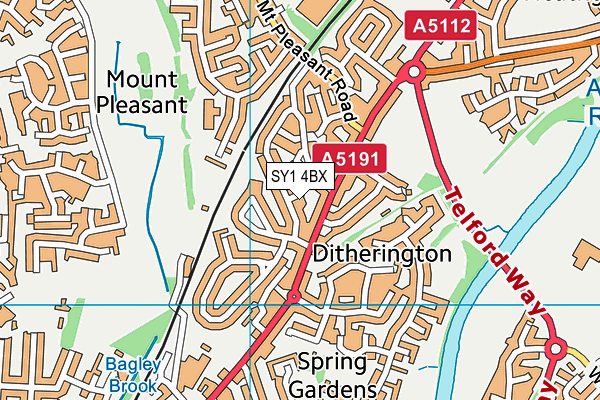 SY1 4BX map - OS VectorMap District (Ordnance Survey)