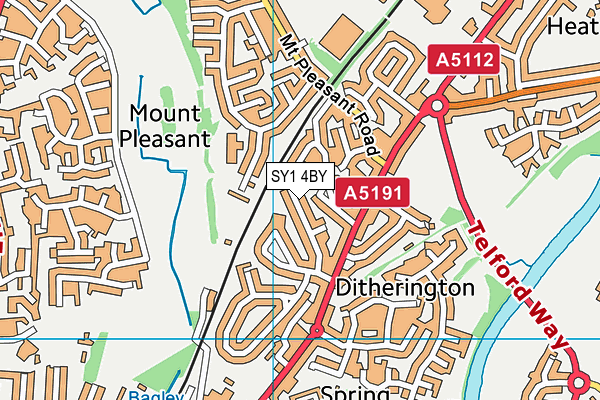 SY1 4BY map - OS VectorMap District (Ordnance Survey)