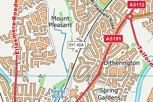 SY1 4DA map - OS VectorMap District (Ordnance Survey)
