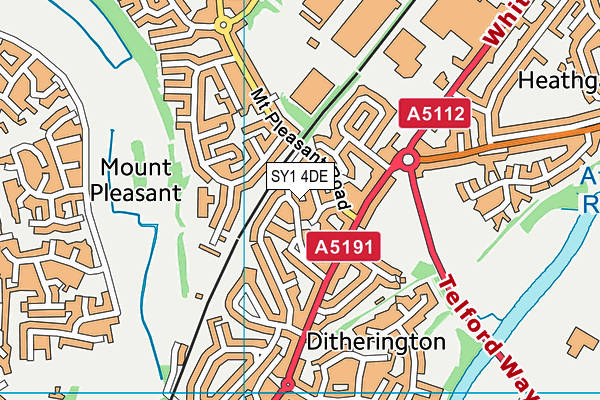 SY1 4DE map - OS VectorMap District (Ordnance Survey)