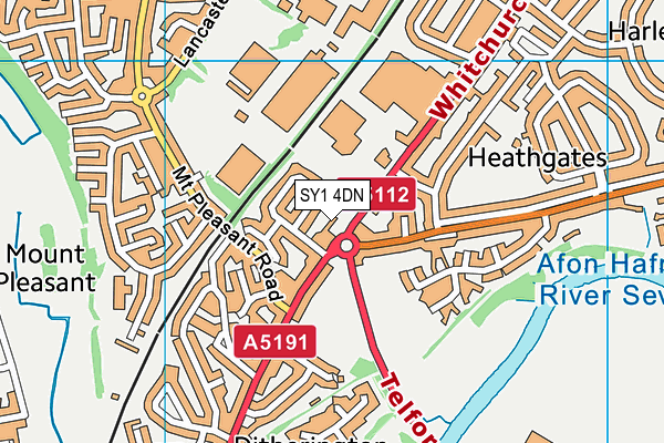 SY1 4DN map - OS VectorMap District (Ordnance Survey)