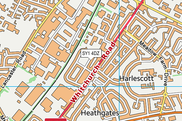SY1 4DZ map - OS VectorMap District (Ordnance Survey)