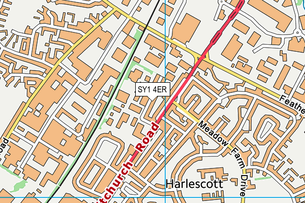 SY1 4ER map - OS VectorMap District (Ordnance Survey)