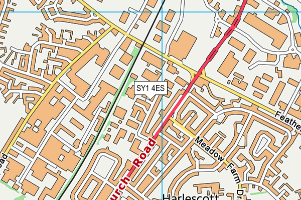 SY1 4ES map - OS VectorMap District (Ordnance Survey)