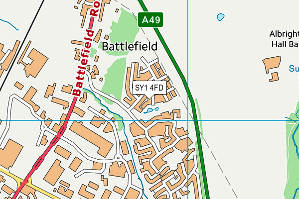 SY1 4FD map - OS VectorMap District (Ordnance Survey)