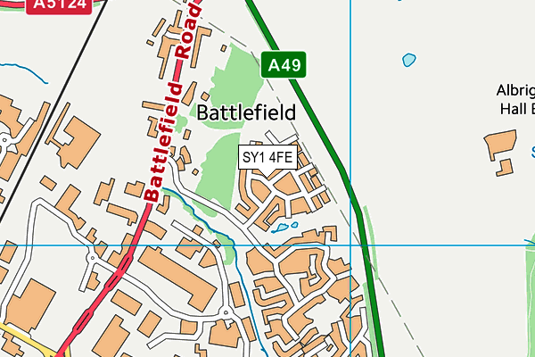 SY1 4FE map - OS VectorMap District (Ordnance Survey)