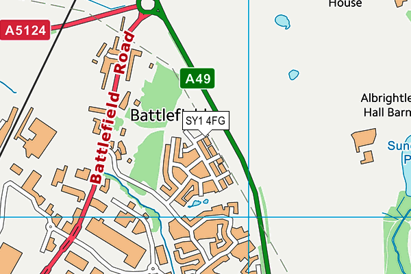 SY1 4FG map - OS VectorMap District (Ordnance Survey)