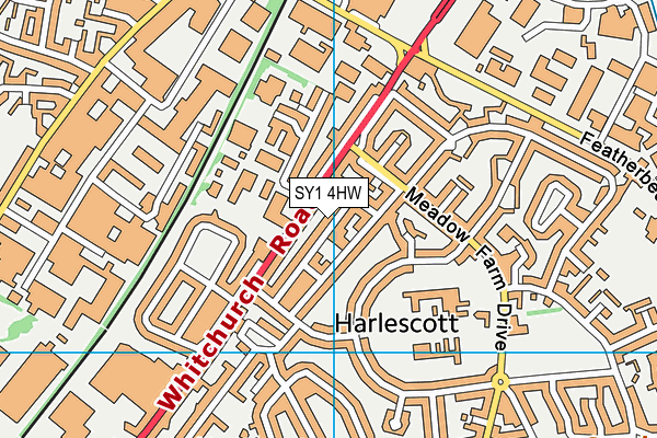 SY1 4HW map - OS VectorMap District (Ordnance Survey)