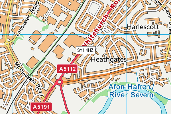 SY1 4HZ map - OS VectorMap District (Ordnance Survey)