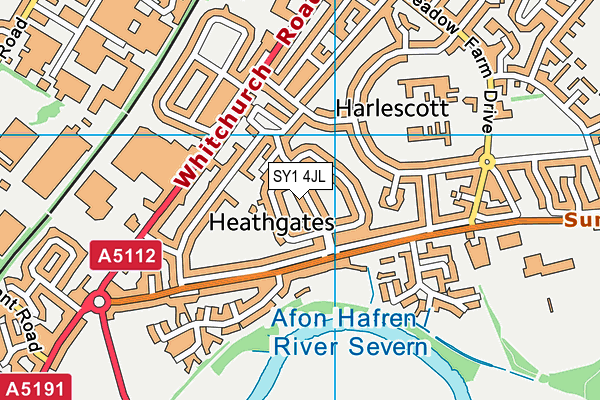 SY1 4JL map - OS VectorMap District (Ordnance Survey)