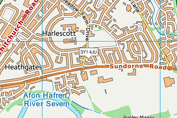 SY1 4JU map - OS VectorMap District (Ordnance Survey)