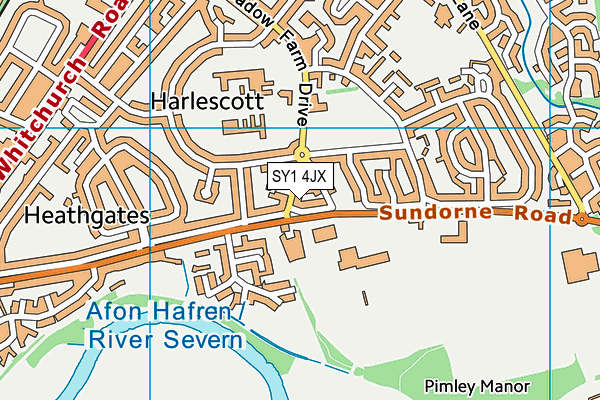 SY1 4JX map - OS VectorMap District (Ordnance Survey)