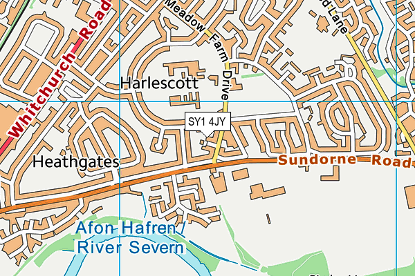 SY1 4JY map - OS VectorMap District (Ordnance Survey)
