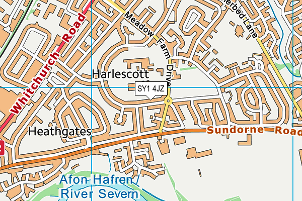 SY1 4JZ map - OS VectorMap District (Ordnance Survey)