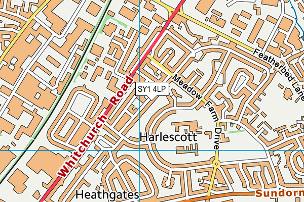 SY1 4LP map - OS VectorMap District (Ordnance Survey)