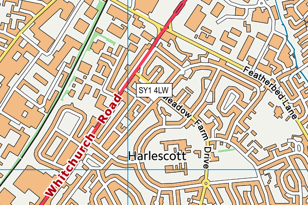 SY1 4LW map - OS VectorMap District (Ordnance Survey)