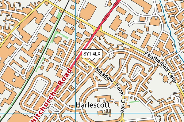 SY1 4LX map - OS VectorMap District (Ordnance Survey)