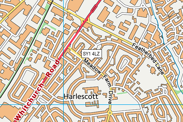 SY1 4LZ map - OS VectorMap District (Ordnance Survey)