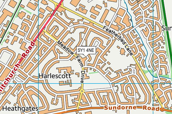 SY1 4NE map - OS VectorMap District (Ordnance Survey)