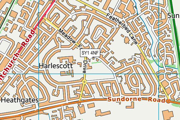 SY1 4NF map - OS VectorMap District (Ordnance Survey)