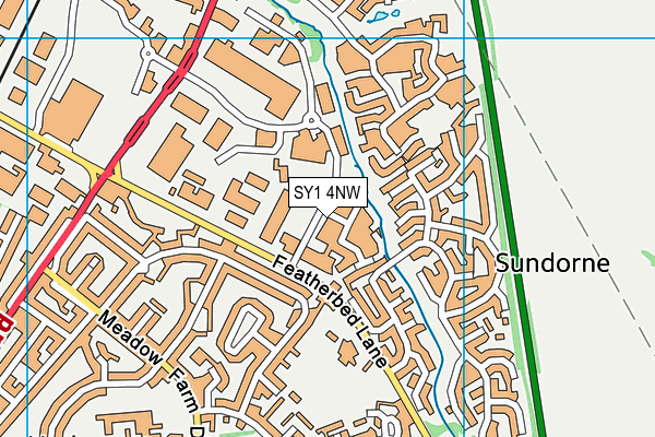 SY1 4NW map - OS VectorMap District (Ordnance Survey)