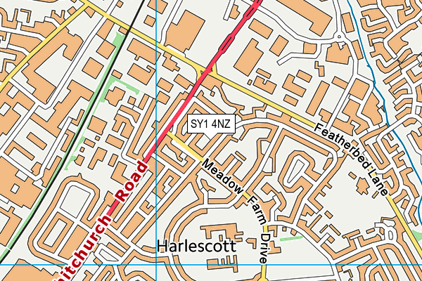 SY1 4NZ map - OS VectorMap District (Ordnance Survey)