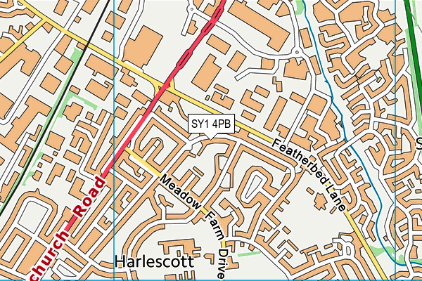 SY1 4PB map - OS VectorMap District (Ordnance Survey)