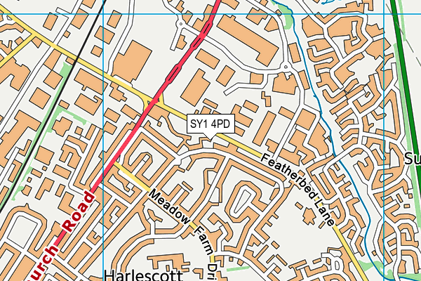 SY1 4PD map - OS VectorMap District (Ordnance Survey)