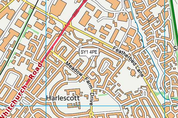 SY1 4PE map - OS VectorMap District (Ordnance Survey)