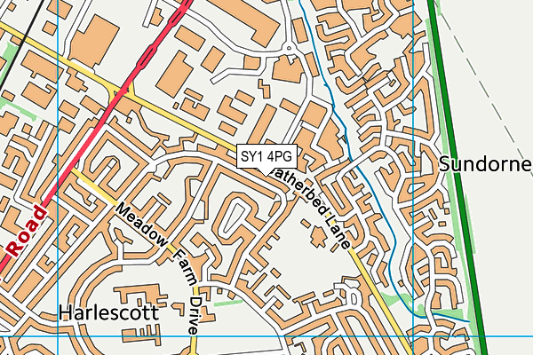 SY1 4PG map - OS VectorMap District (Ordnance Survey)