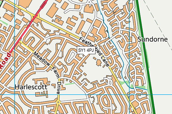 SY1 4PJ map - OS VectorMap District (Ordnance Survey)