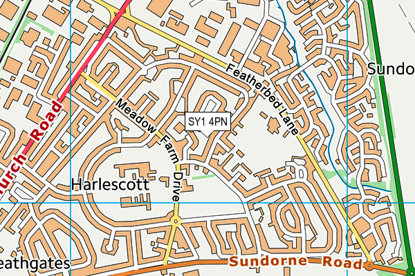 SY1 4PN map - OS VectorMap District (Ordnance Survey)