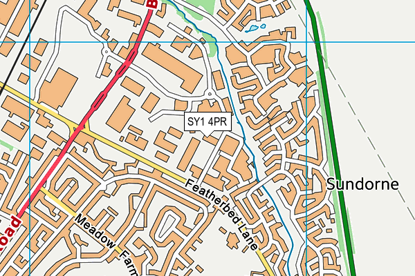SY1 4PR map - OS VectorMap District (Ordnance Survey)