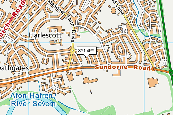 SY1 4PY map - OS VectorMap District (Ordnance Survey)