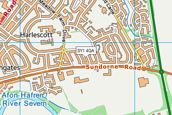 SY1 4QA map - OS VectorMap District (Ordnance Survey)