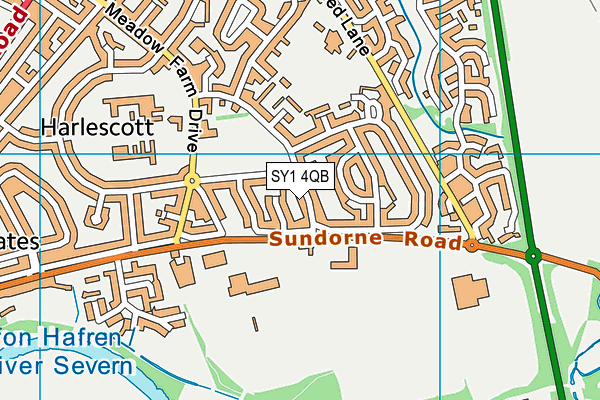 SY1 4QB map - OS VectorMap District (Ordnance Survey)