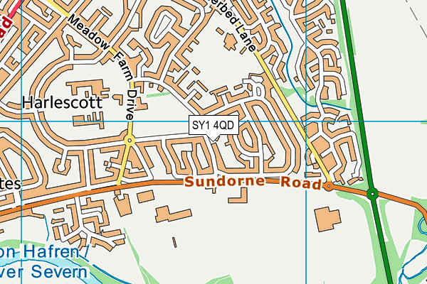 SY1 4QD map - OS VectorMap District (Ordnance Survey)
