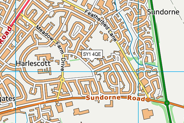 SY1 4QE map - OS VectorMap District (Ordnance Survey)