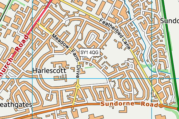 SY1 4QG map - OS VectorMap District (Ordnance Survey)