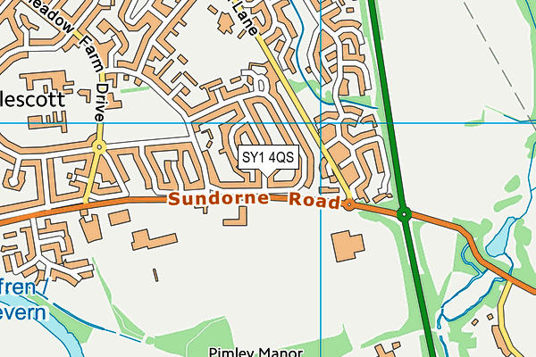 SY1 4QS map - OS VectorMap District (Ordnance Survey)